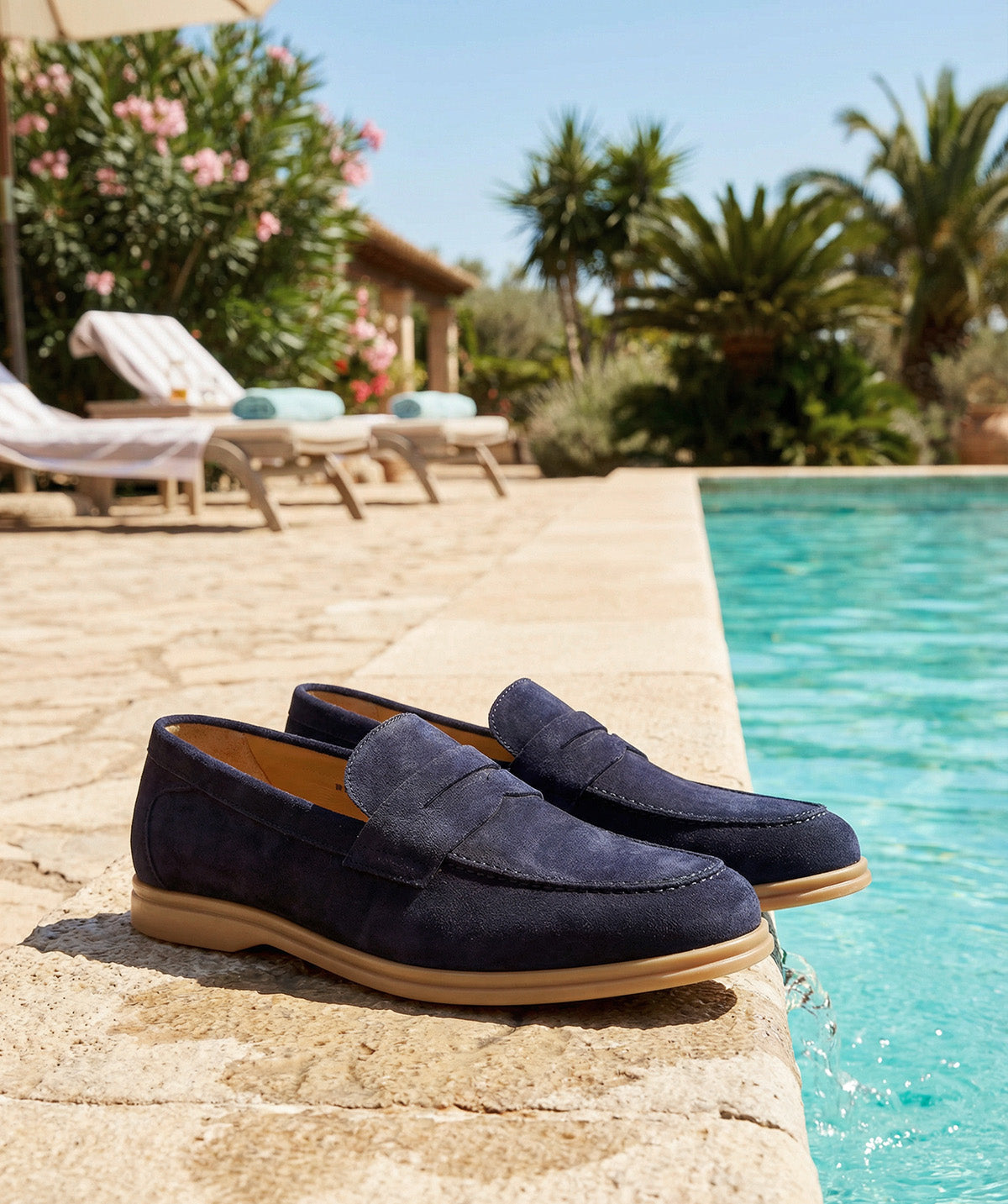 Mocassin PORTOBELLO Daim Bleu Marine