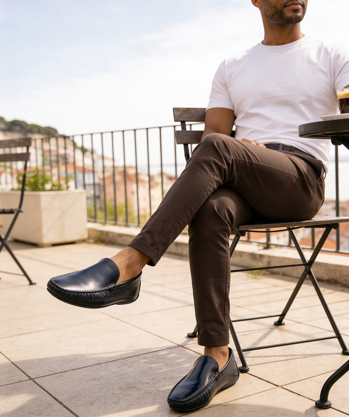 Mocassin LUCA Bleu Patiné