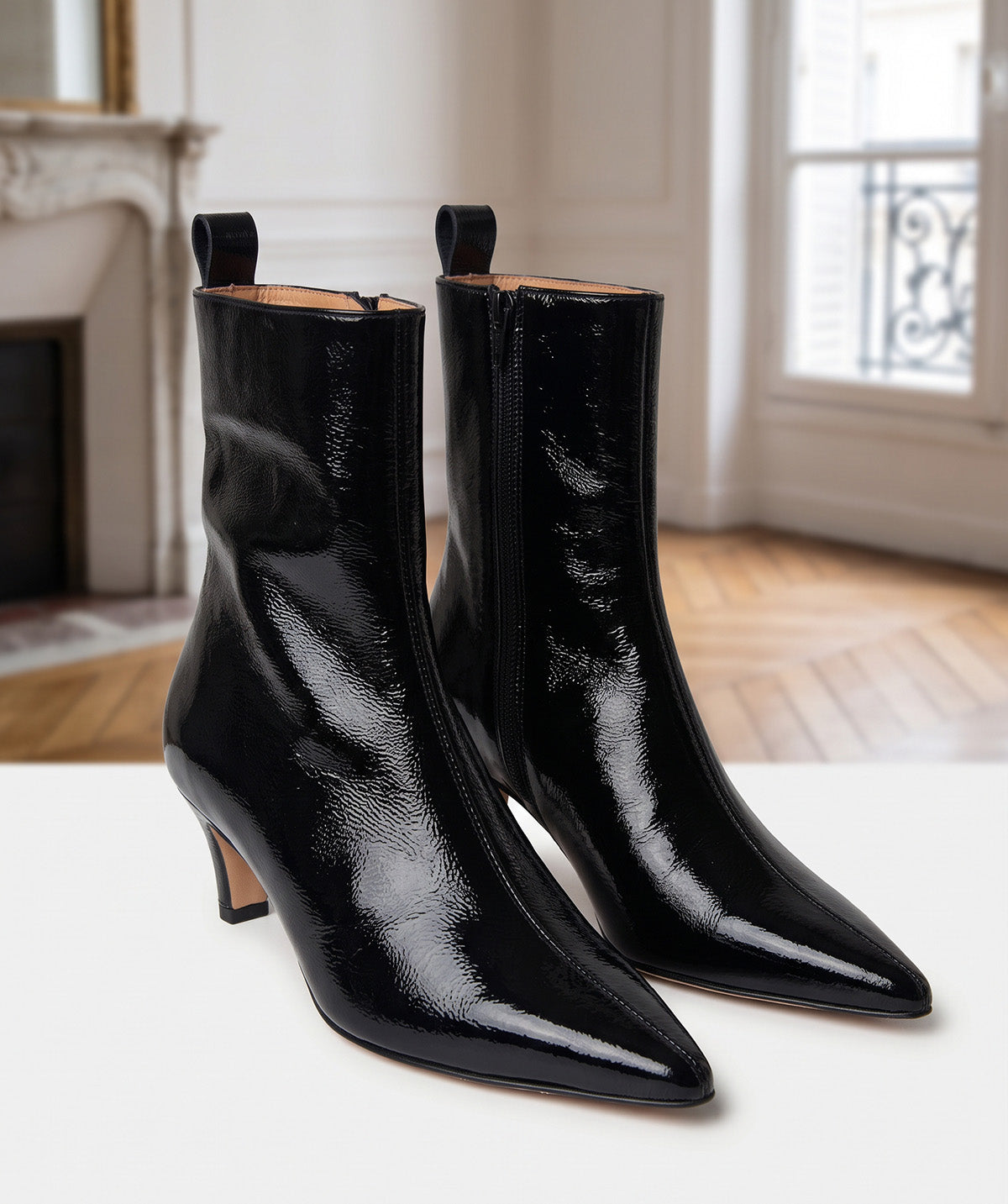 EUGENIE Black Ankle Boots