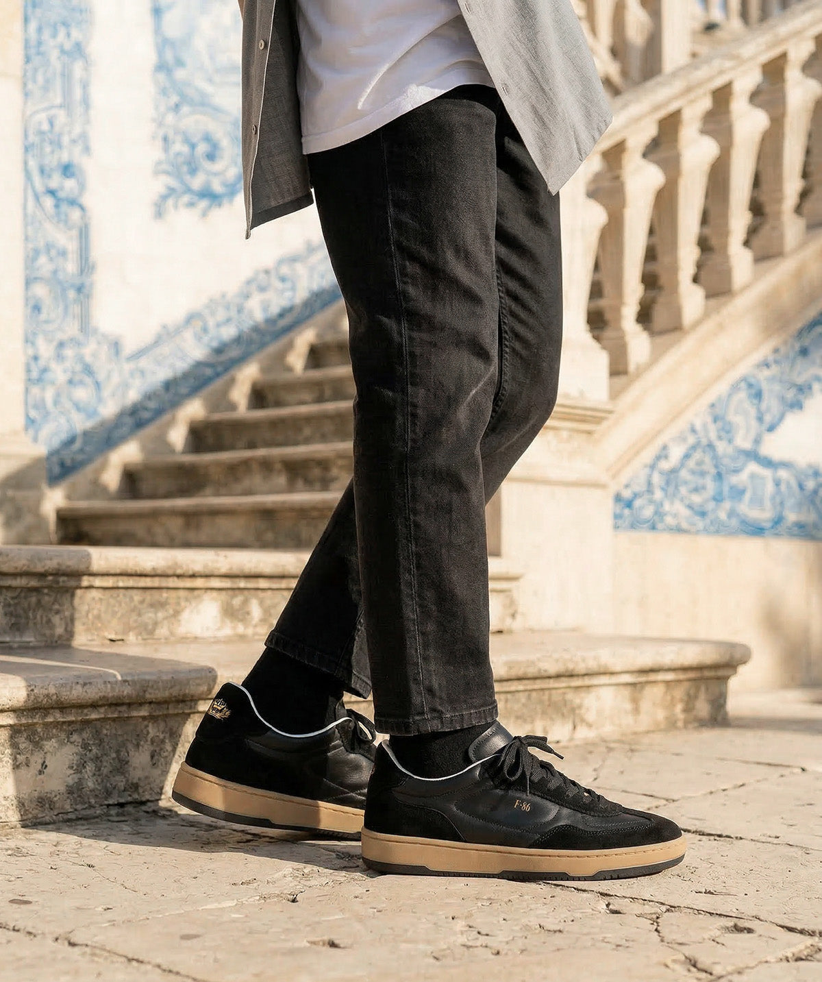 JULES Black Two-Material Sneakers