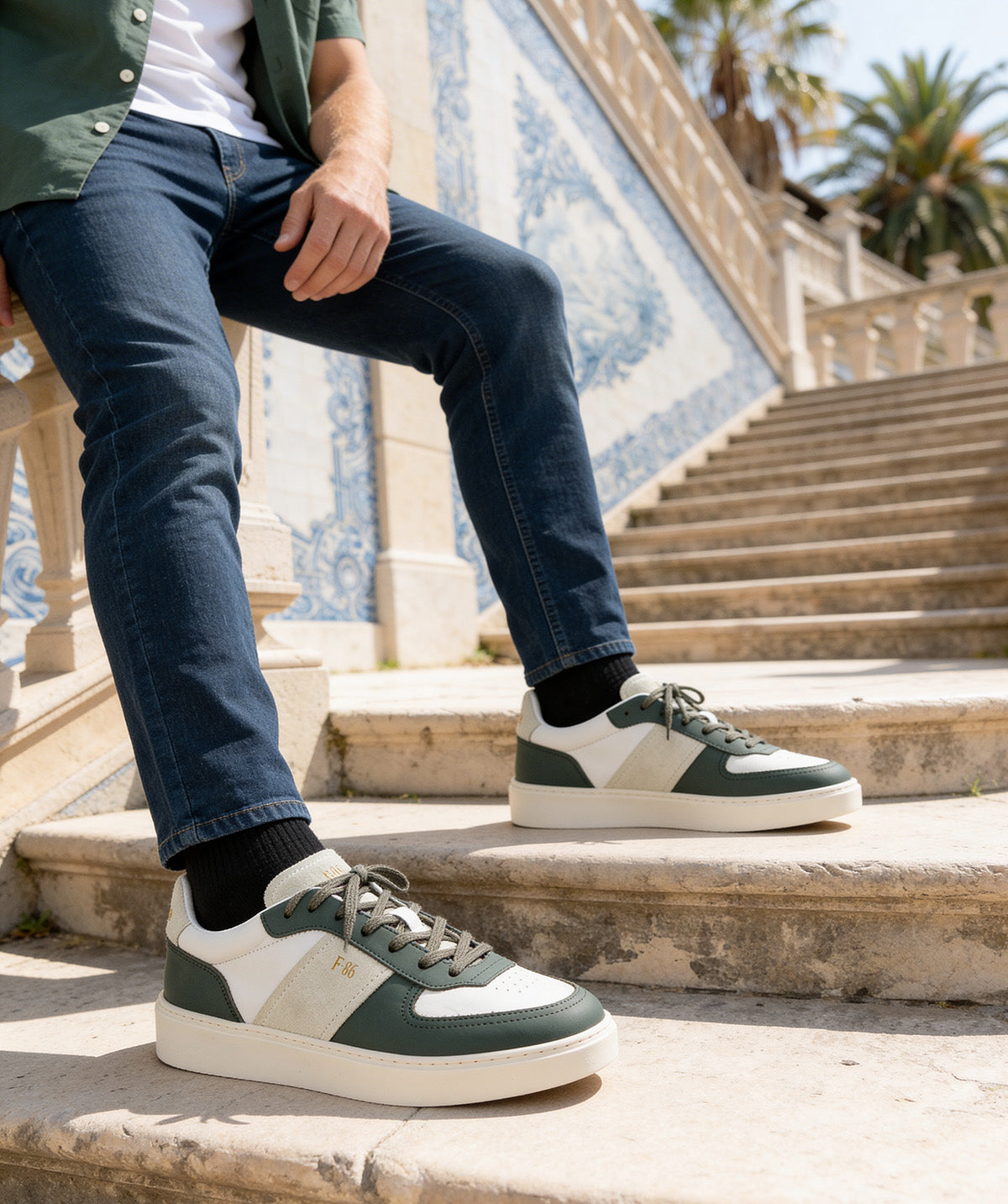 Sneakers ALEXIS Vert et Blanc