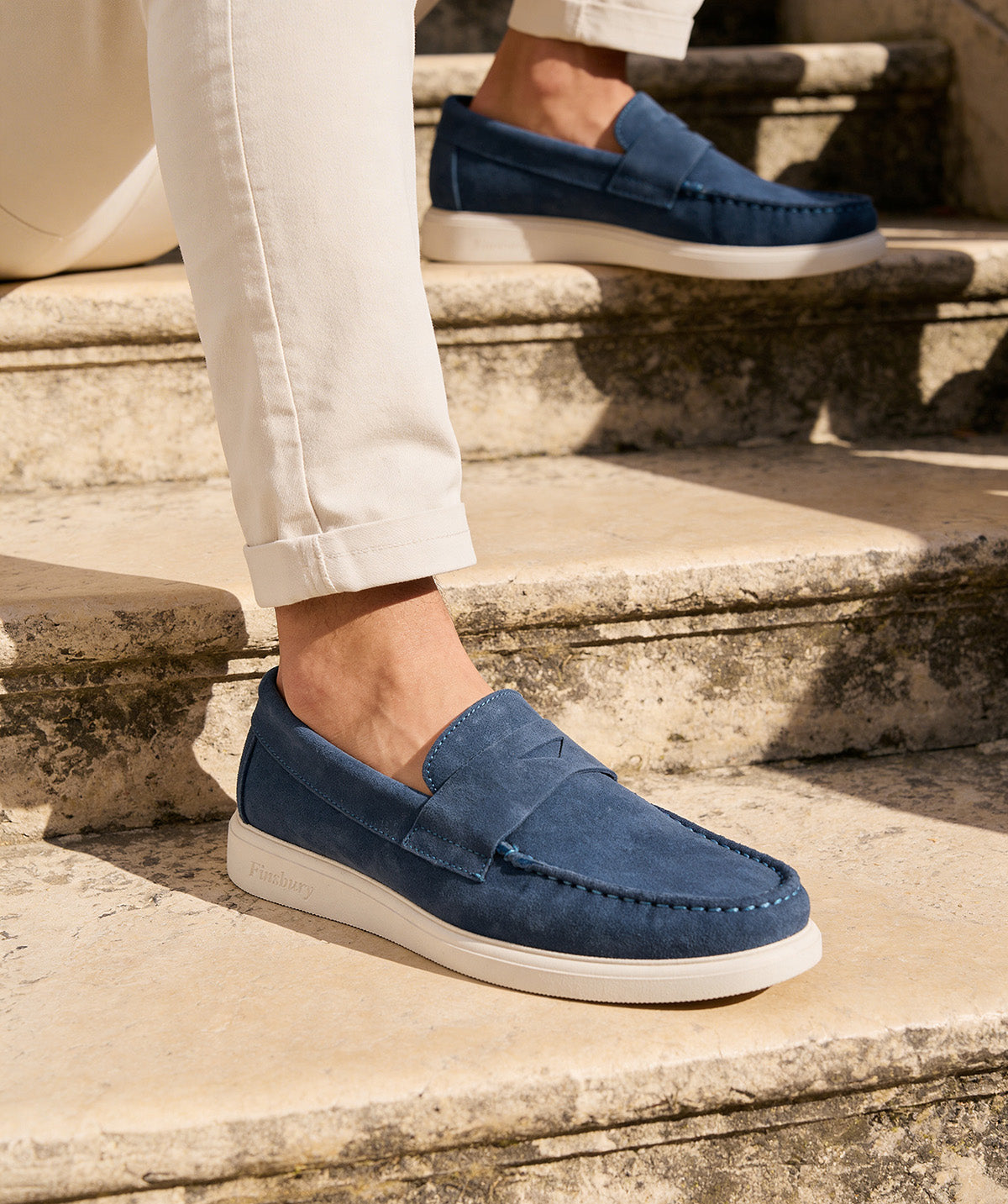 Mocassin ACAPULCO Veau Velours Bleu Azur