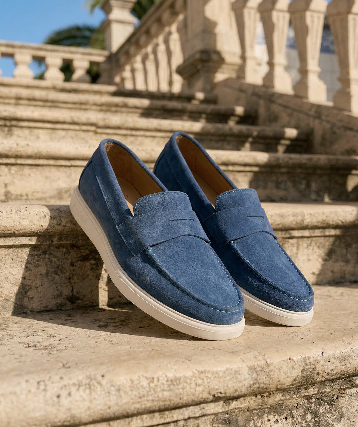 Mocassin ACAPULCO Veau Velours Bleu Azur
