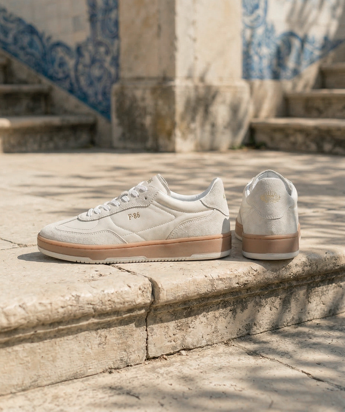 JULES White Two-Material Sneakers