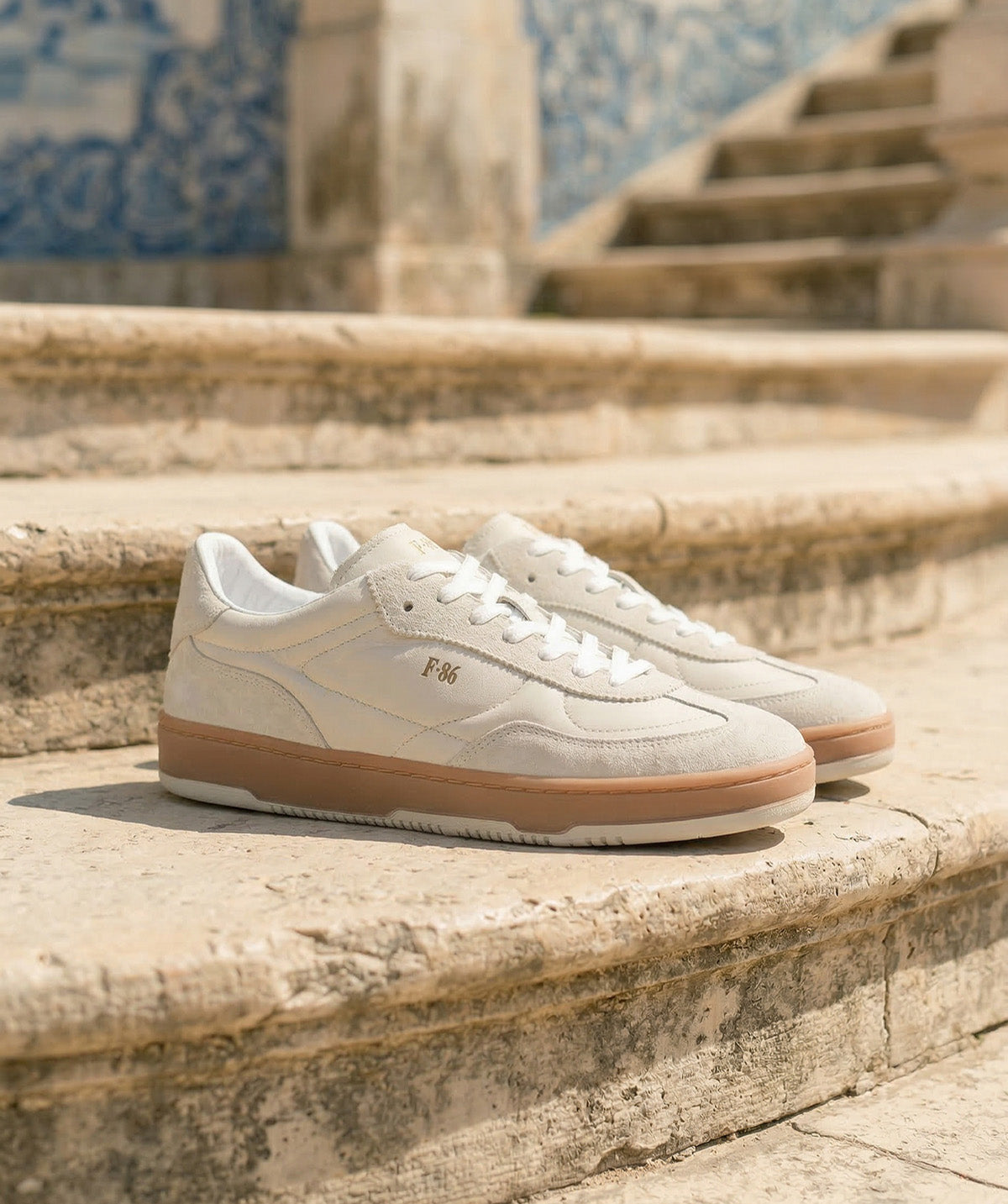 JULES White Two-Material Sneakers