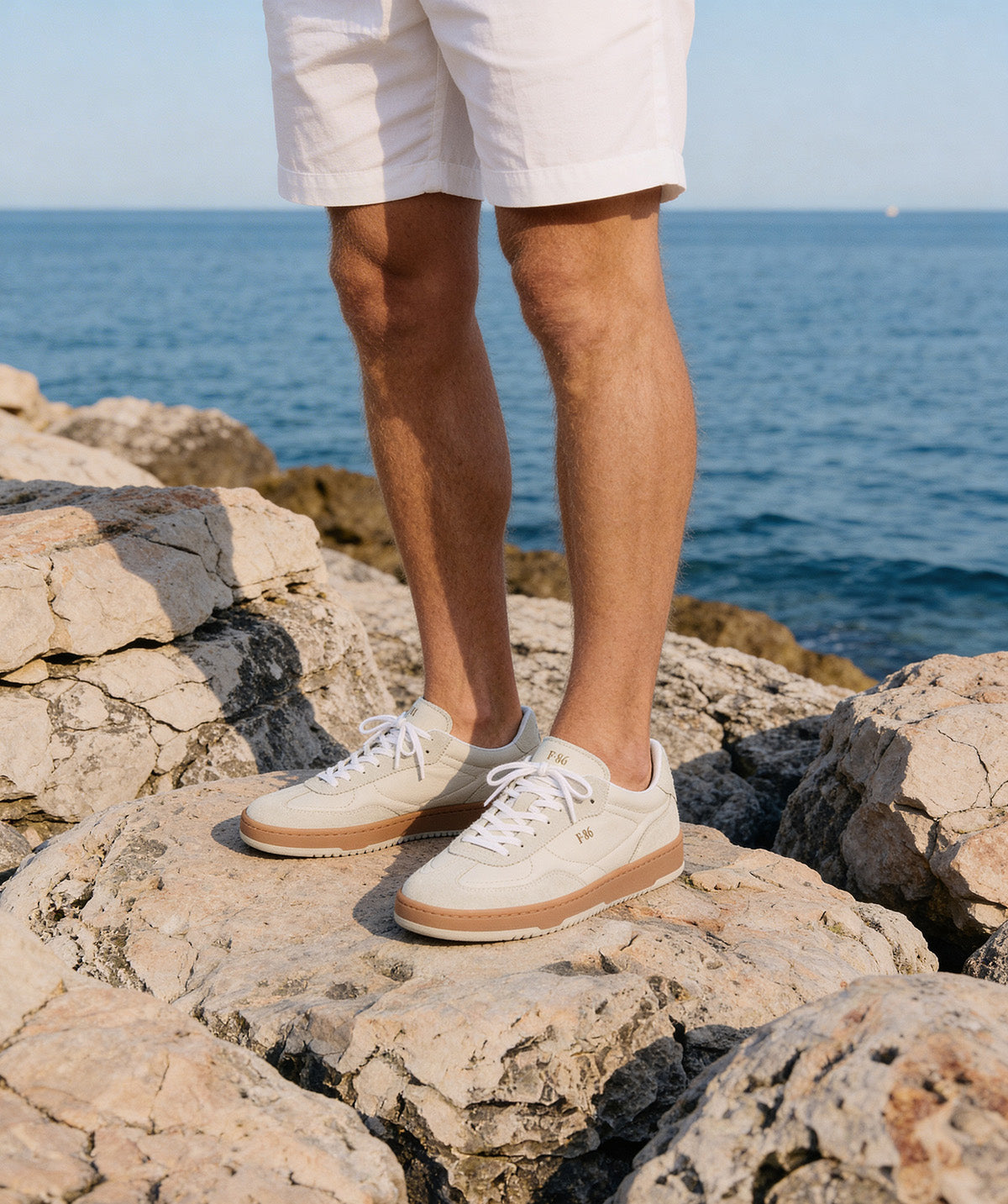 JULES White Two-Material Sneakers