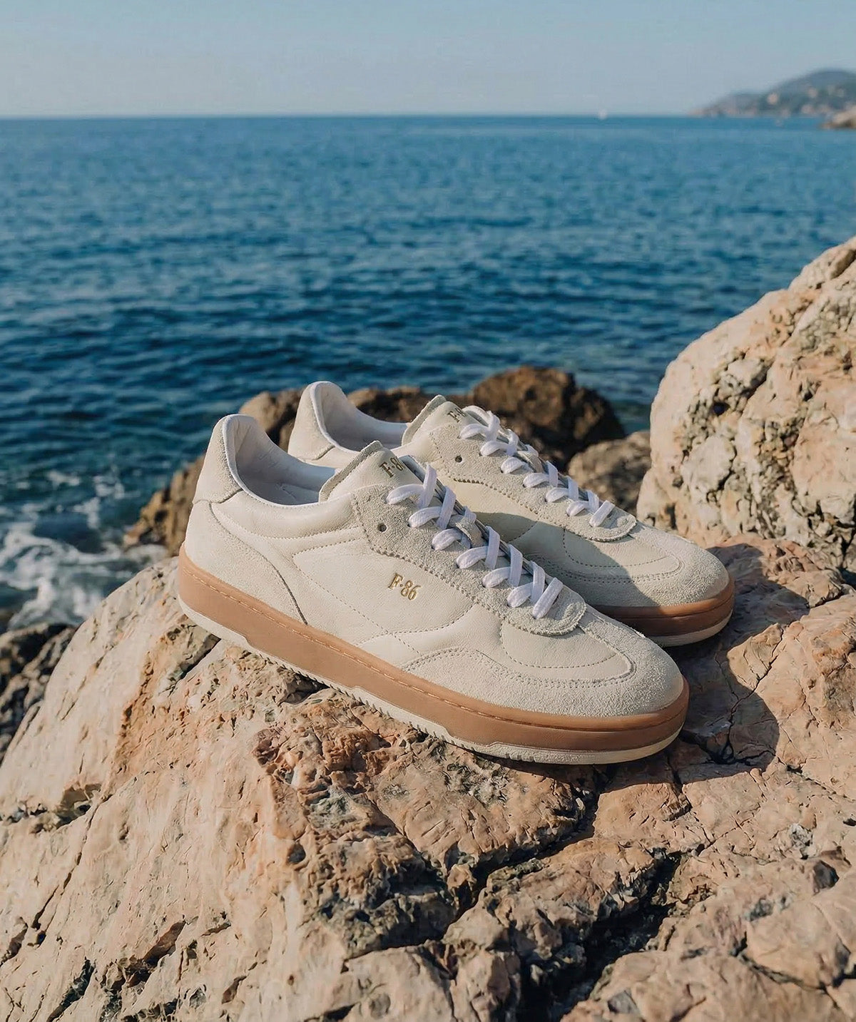 JULES White Two-Material Sneakers