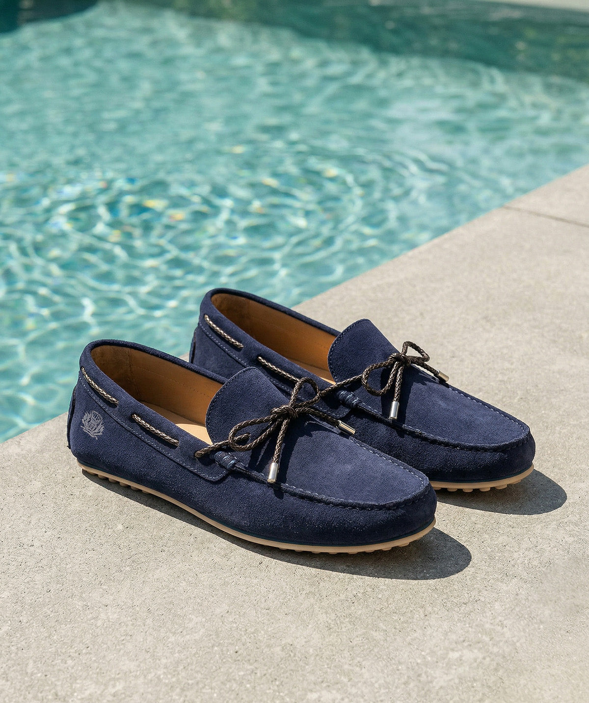 CANCUN Navy Suede Loafer - Finsbury Shoes