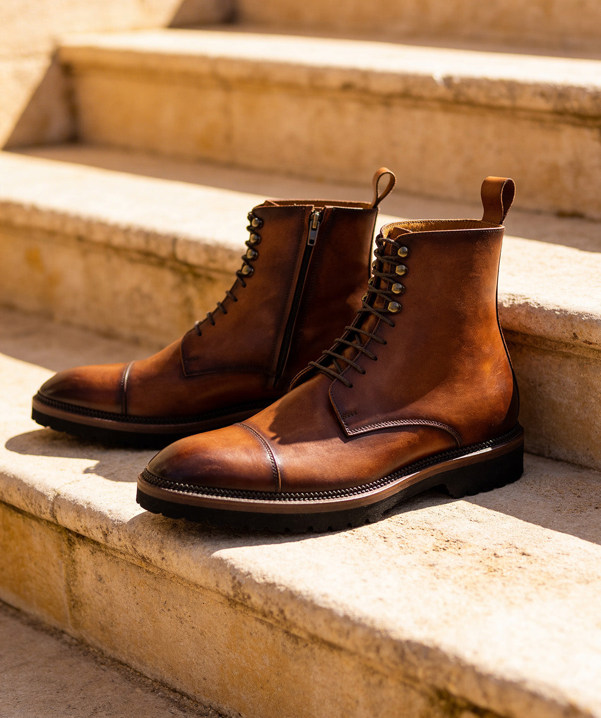 Bottines ALESSANDRO Marron Patiné