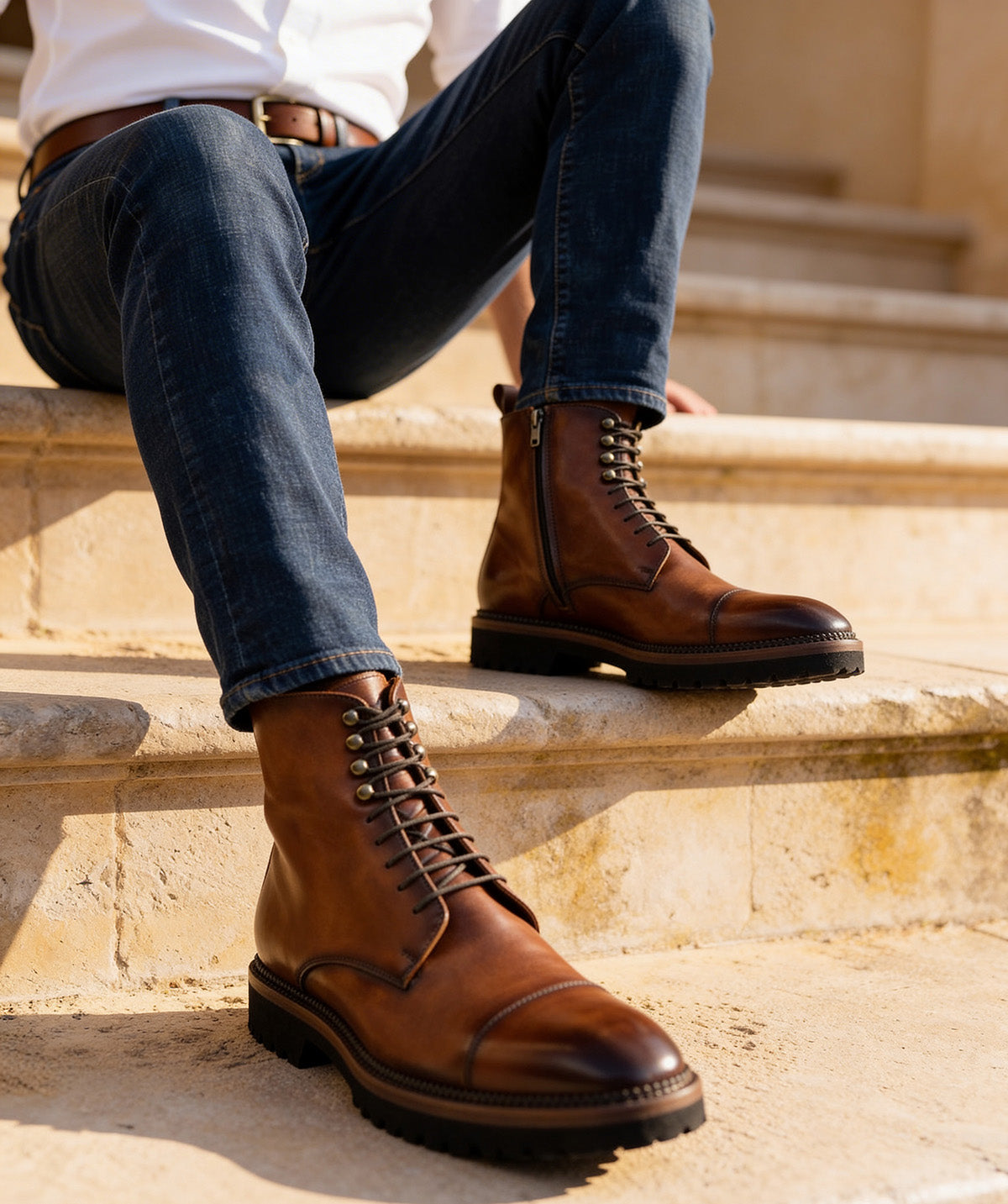 Bottines ALESSANDRO Marron Patiné