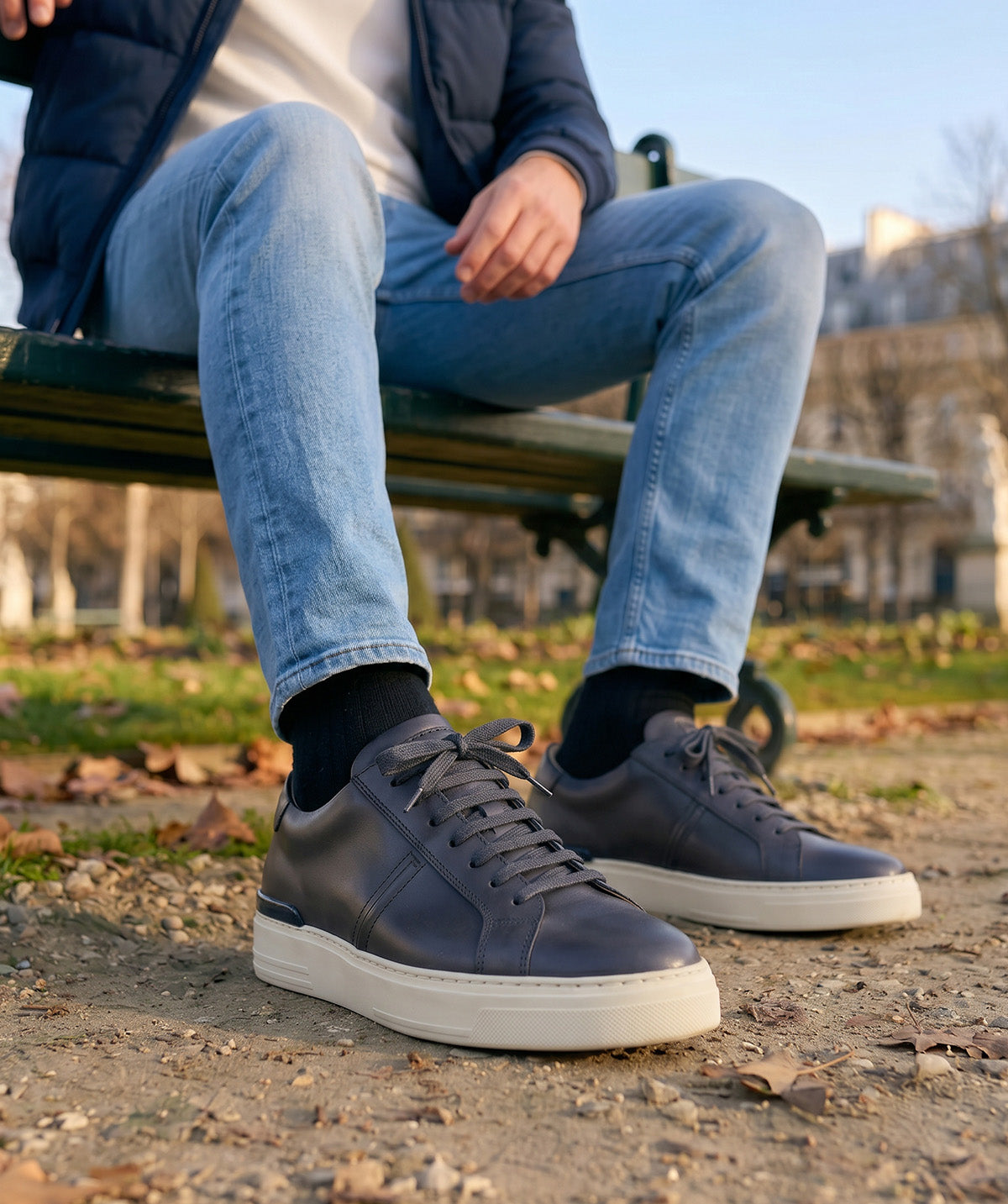RIVA Patinated Grey Sneakers