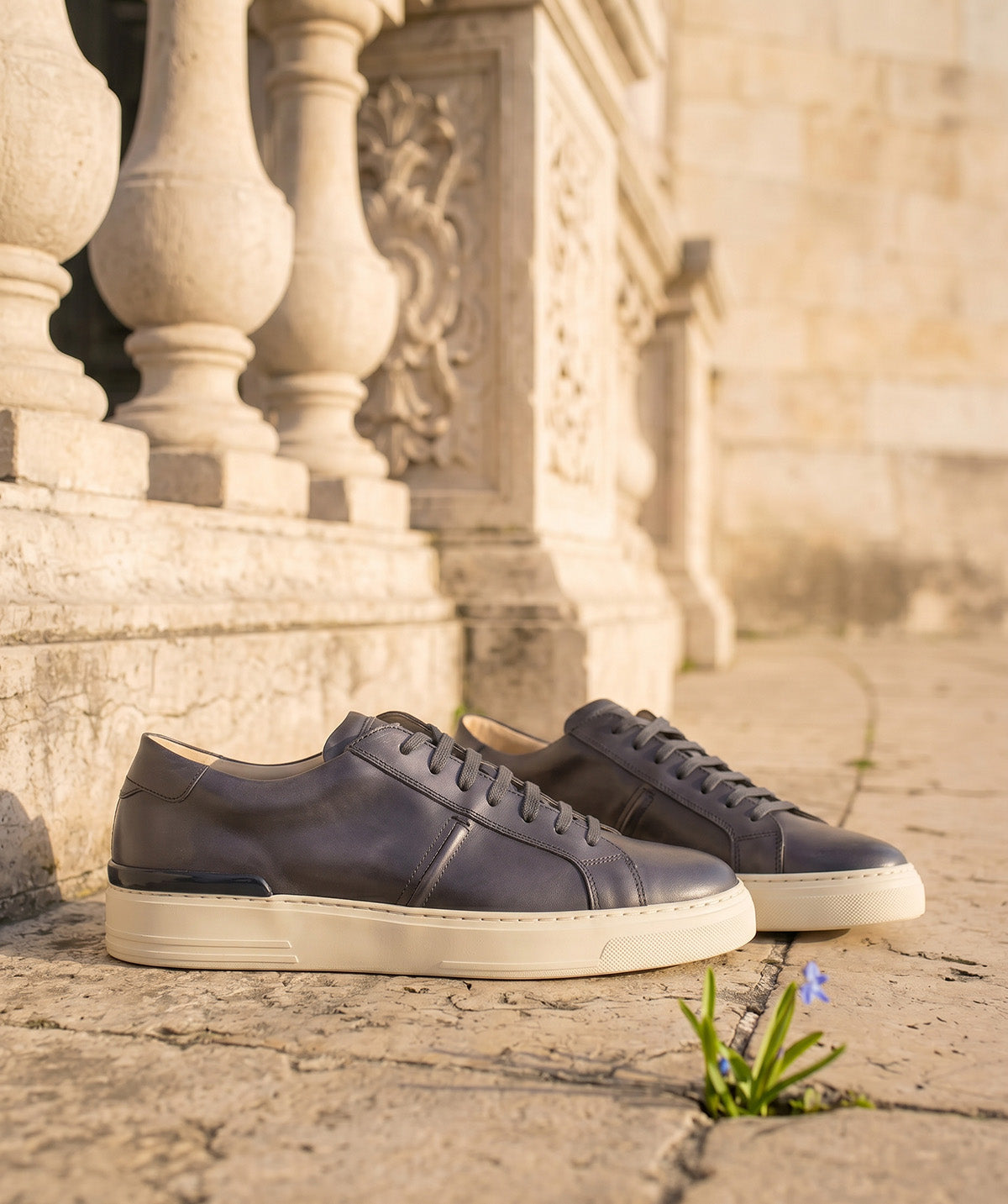 RIVA Patinated Grey Sneakers