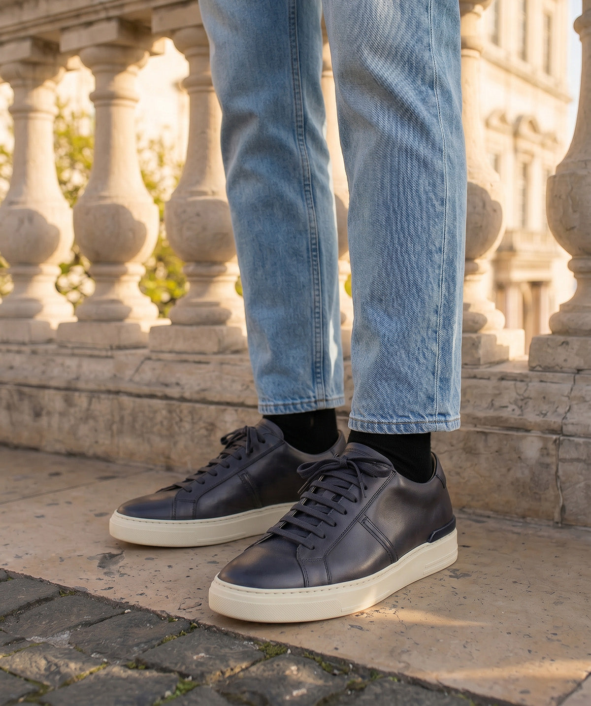 RIVA Patinated Grey Sneakers