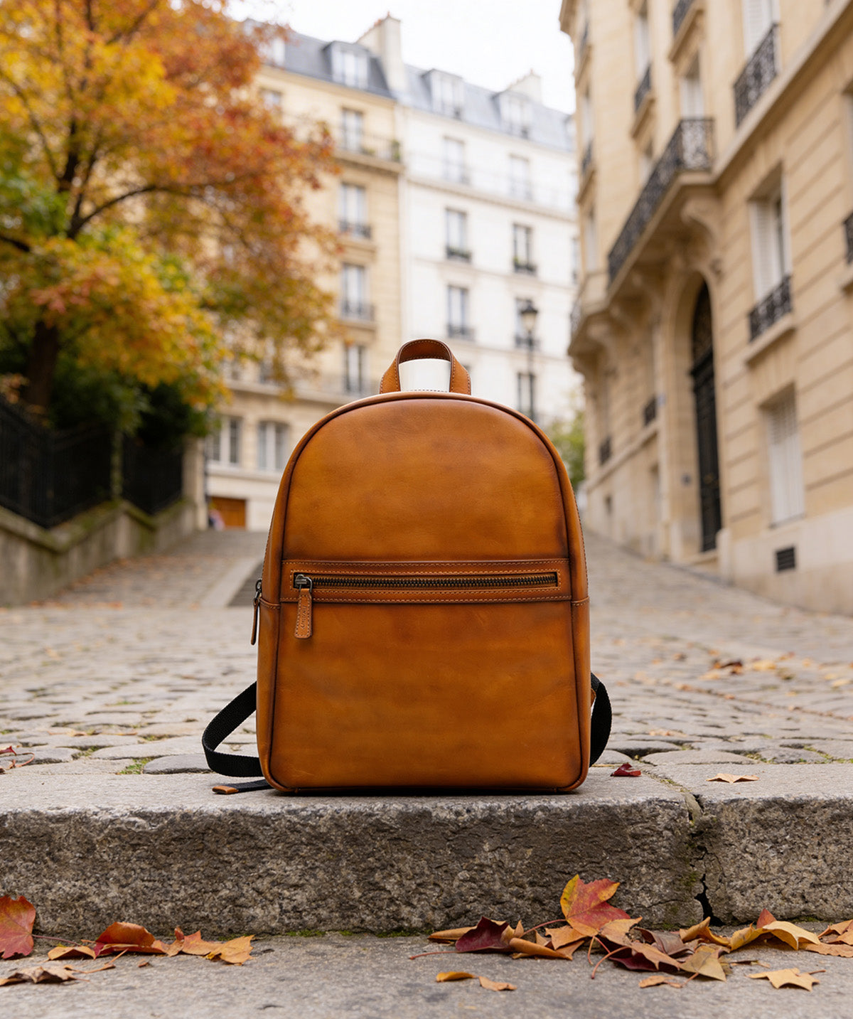 Sac à Dos en Cuir Patiné Gold