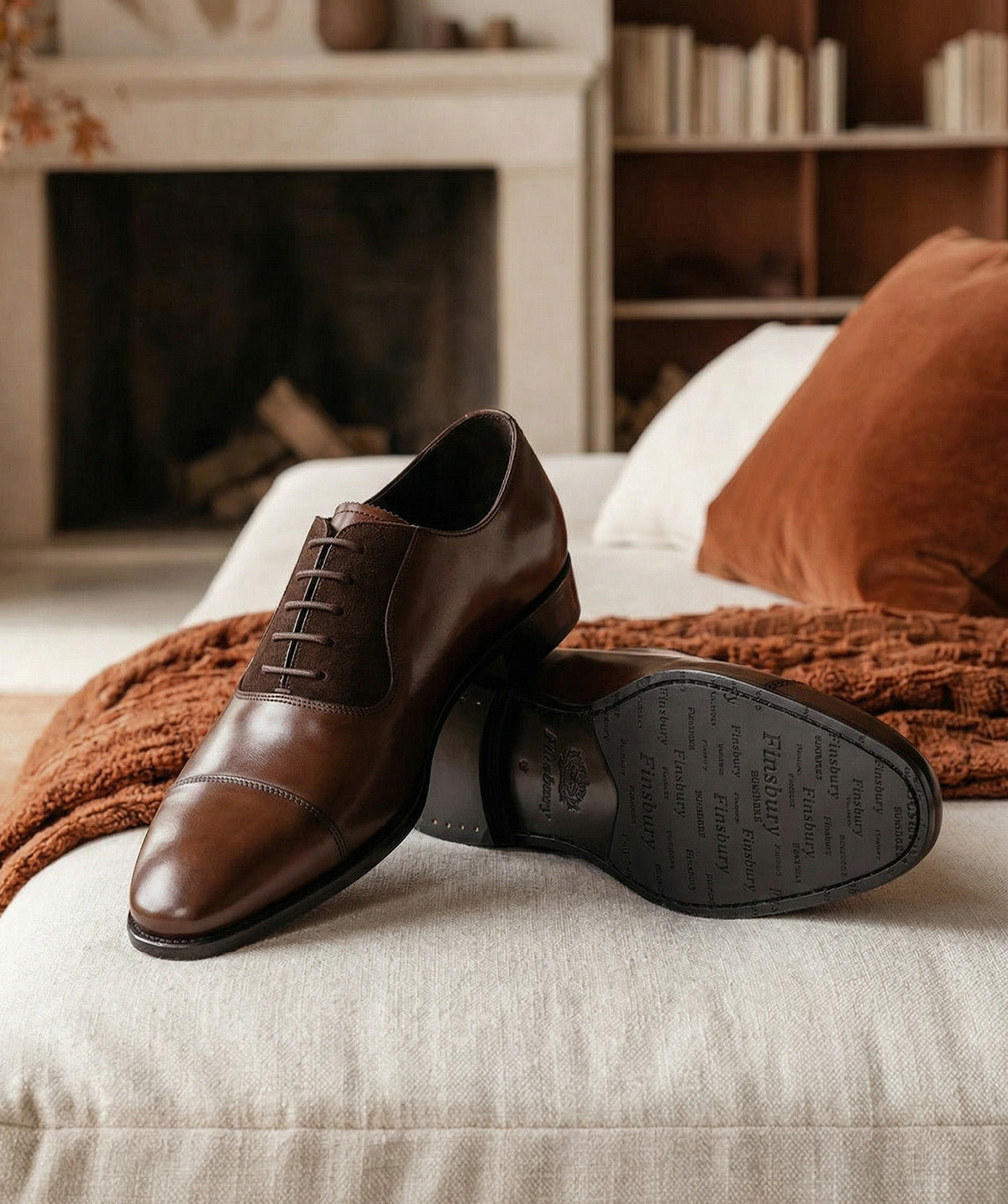 HEATHROW Brown Bi-Material Oxford