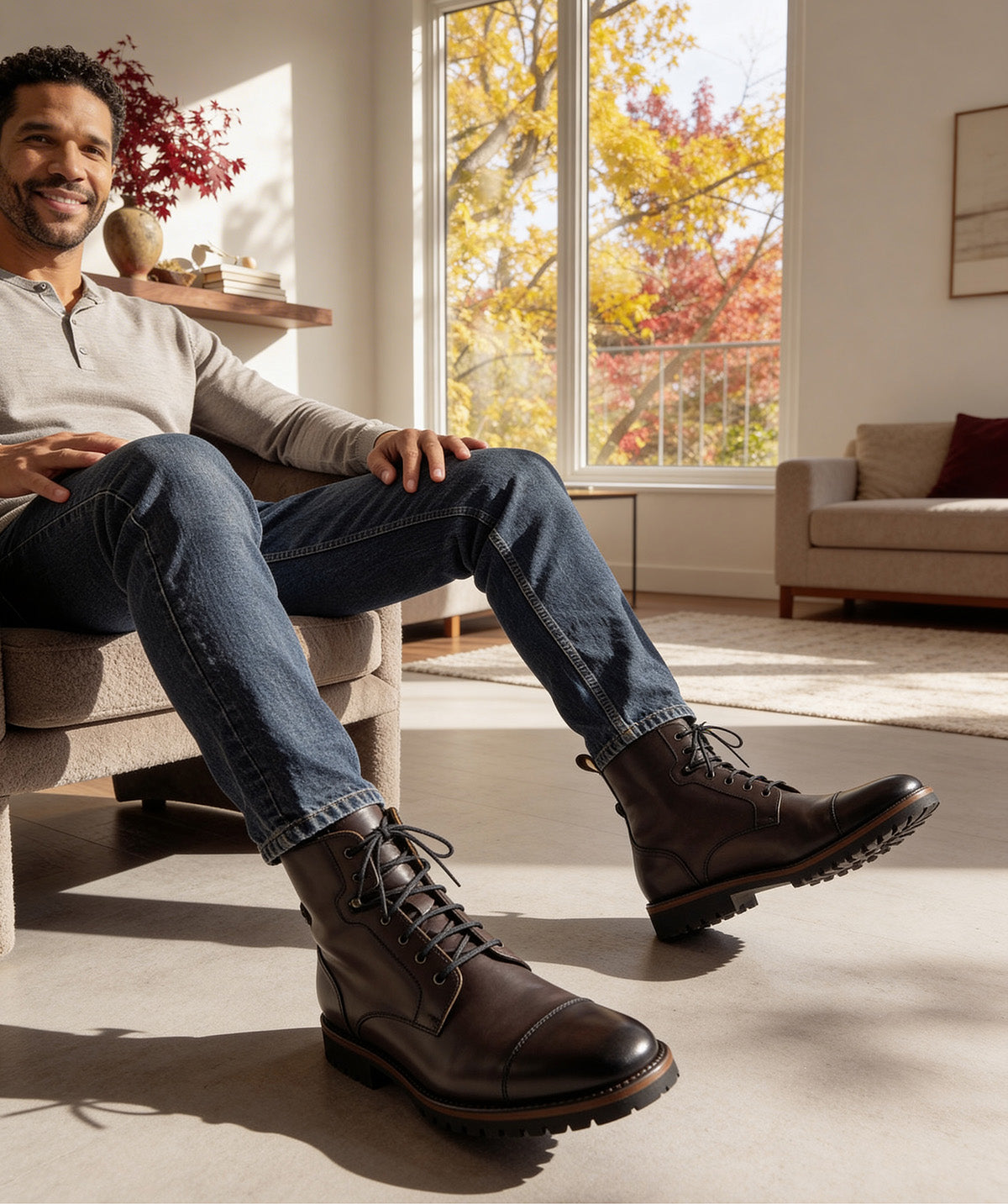 Boots POWELL Grey Patina
