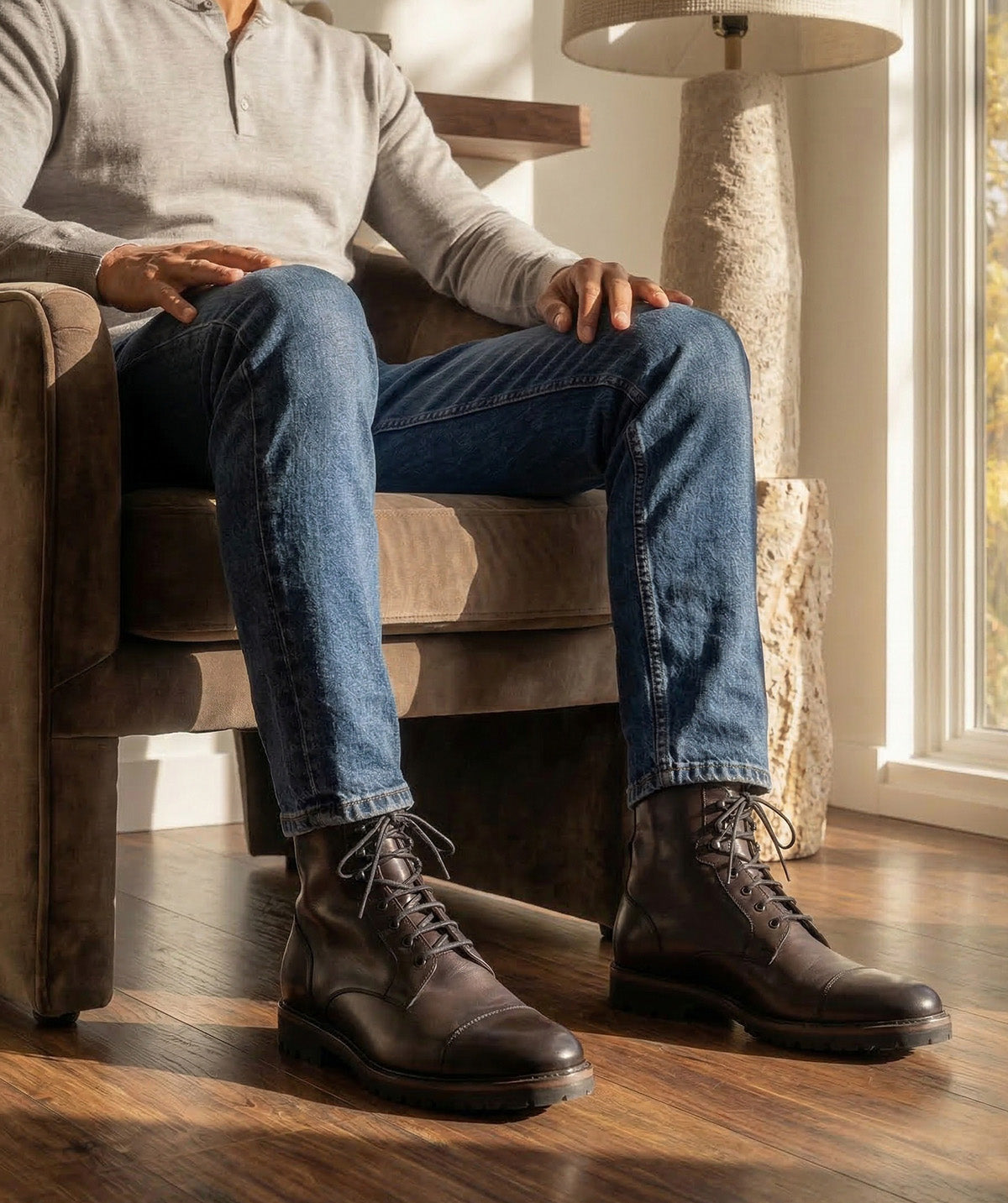 Boots POWELL Grey Patina