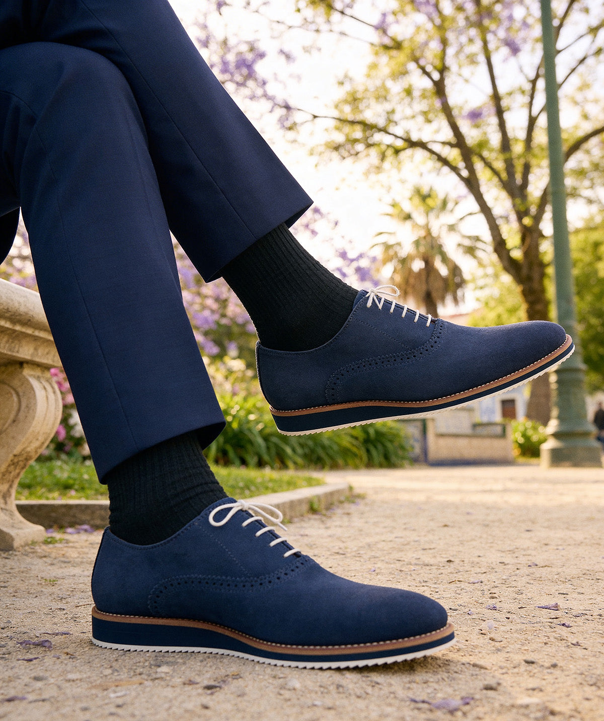 WILL Navy Suede Oxford