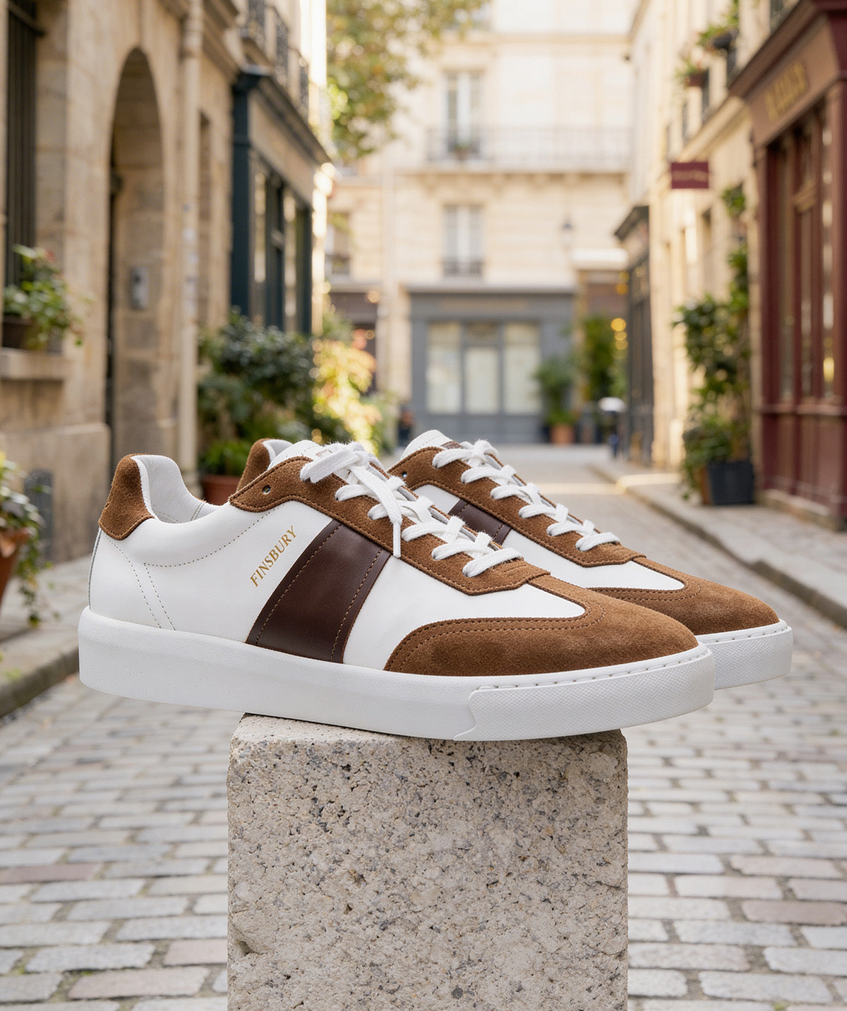 Sneakers LEO White and Brown