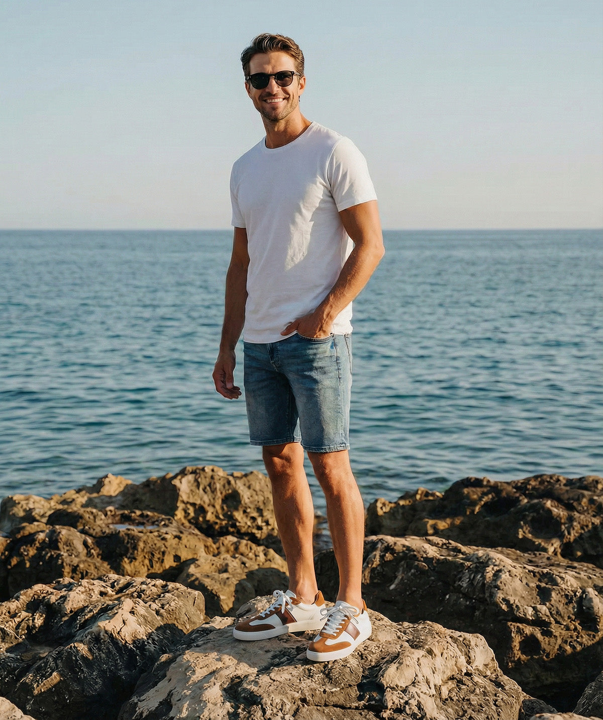 Sneakers LEO Blanc et Marron