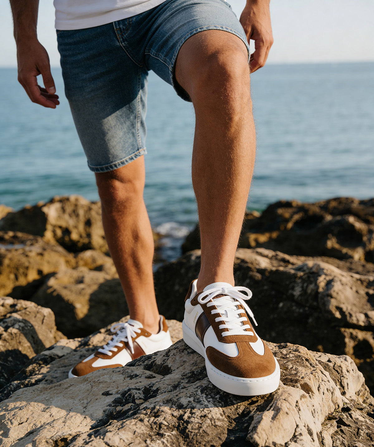 Sneakers LEO Blanc et Marron