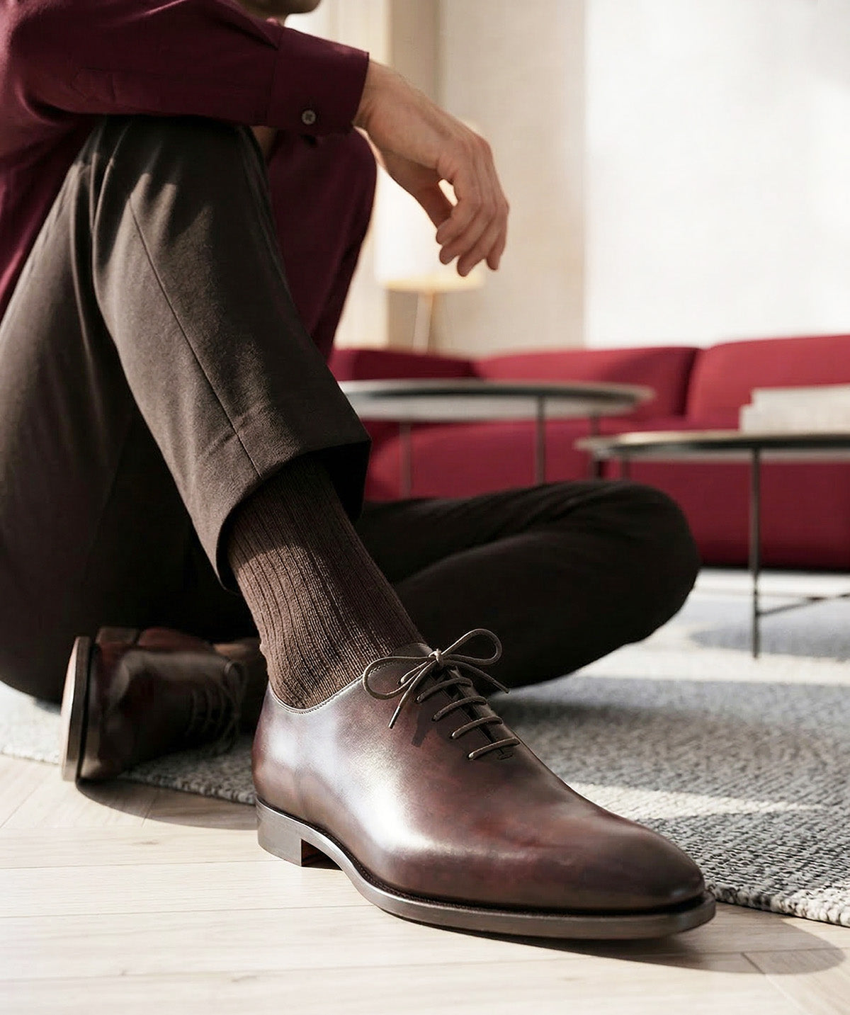 Oxford ROMEO Burgundy Patina