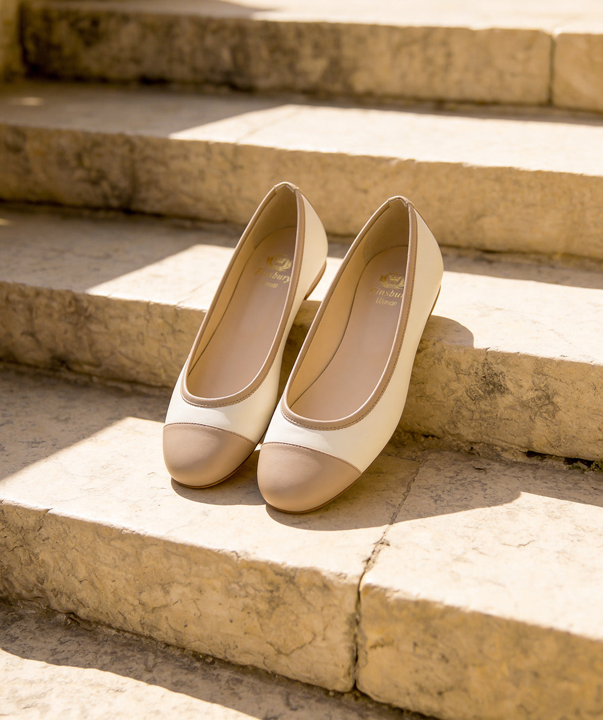 LUCIE White Ballet Flats