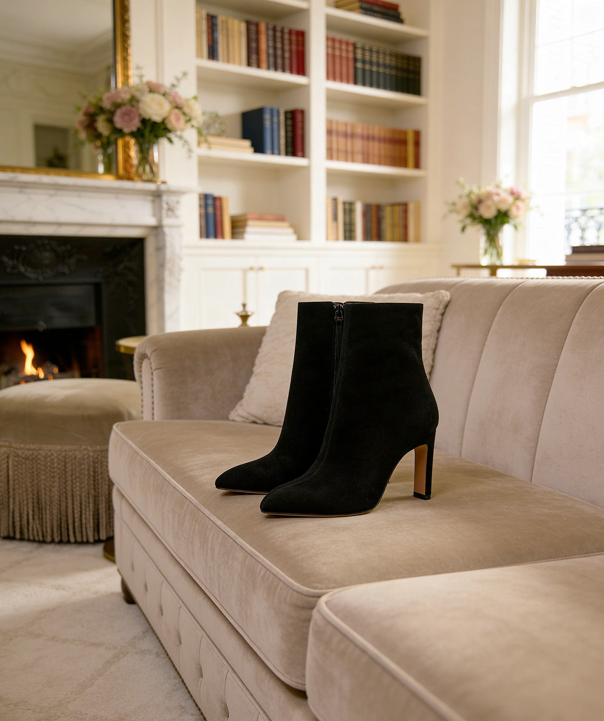 Bottines DAISYA Veau Velours Noir