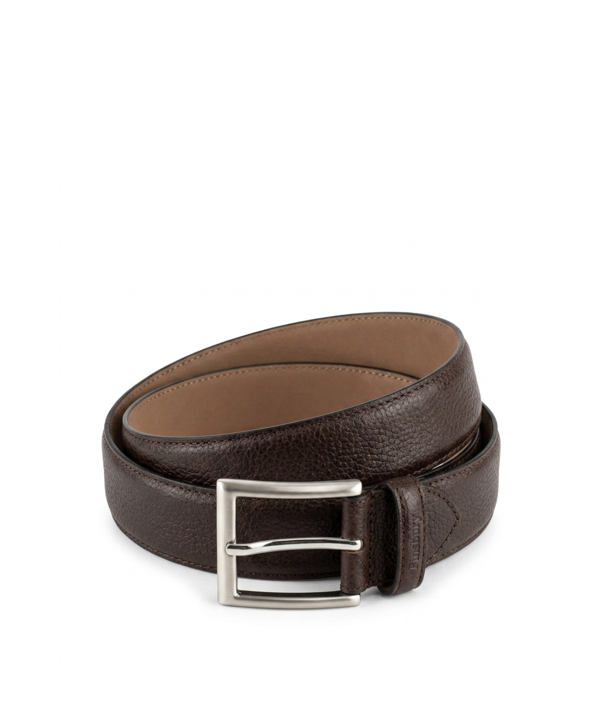Brown Grained Leather Belt