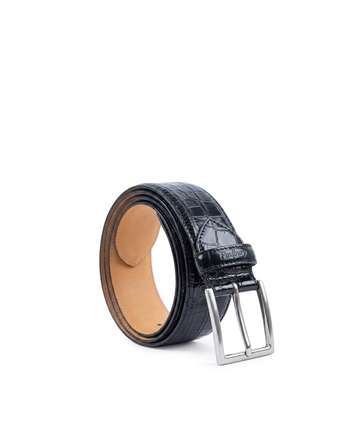 小物 FUTURE ARCHIVE CROCO LEATHER BELT Embossed Croco Black Belt (new model) - Finsbury Shoes