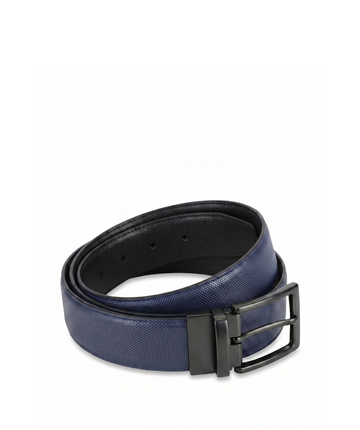 Ceinture Cuir Noir et Bleu Réversible