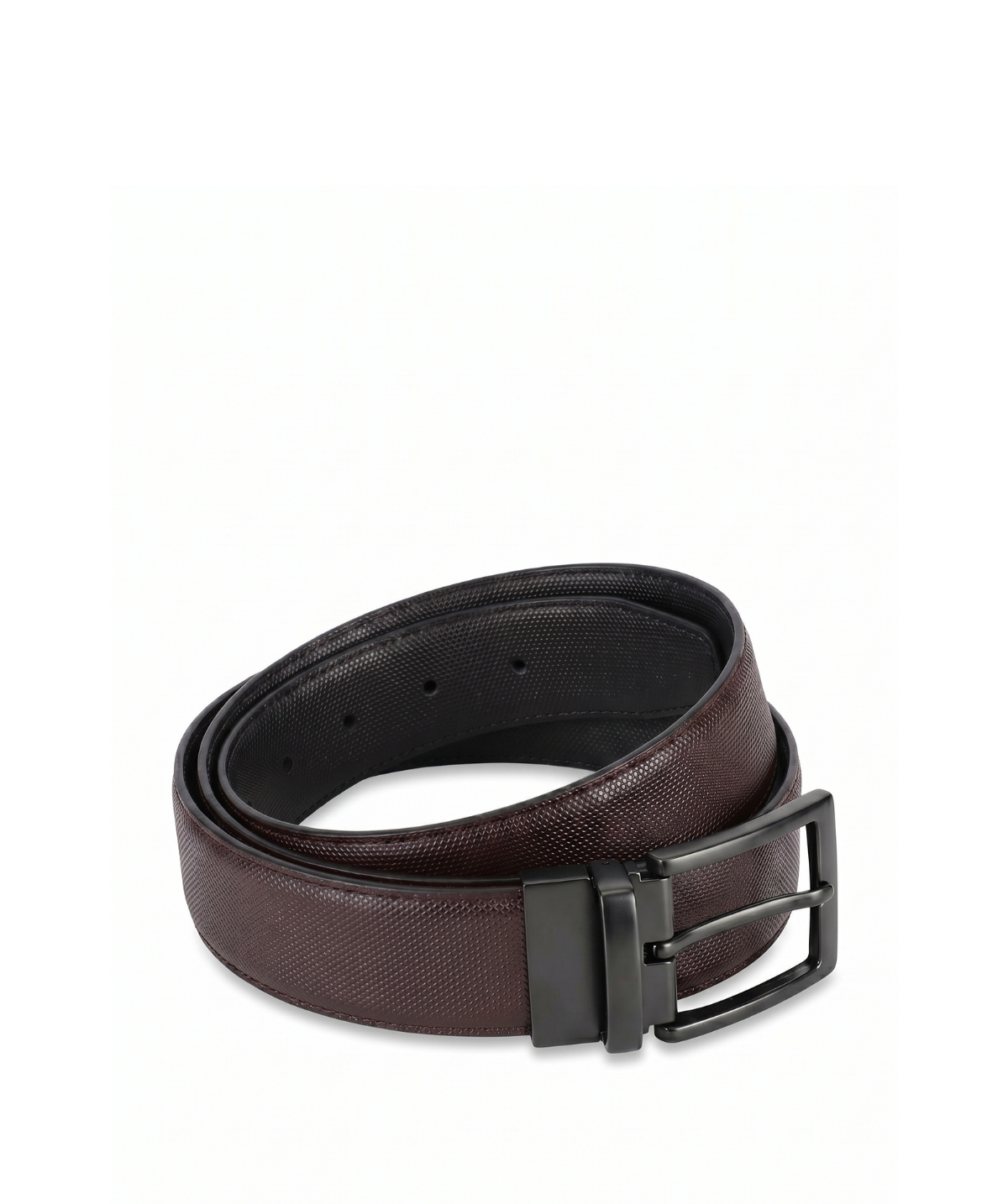 Ceinture Cuir Noir et Bordeaux Réversible