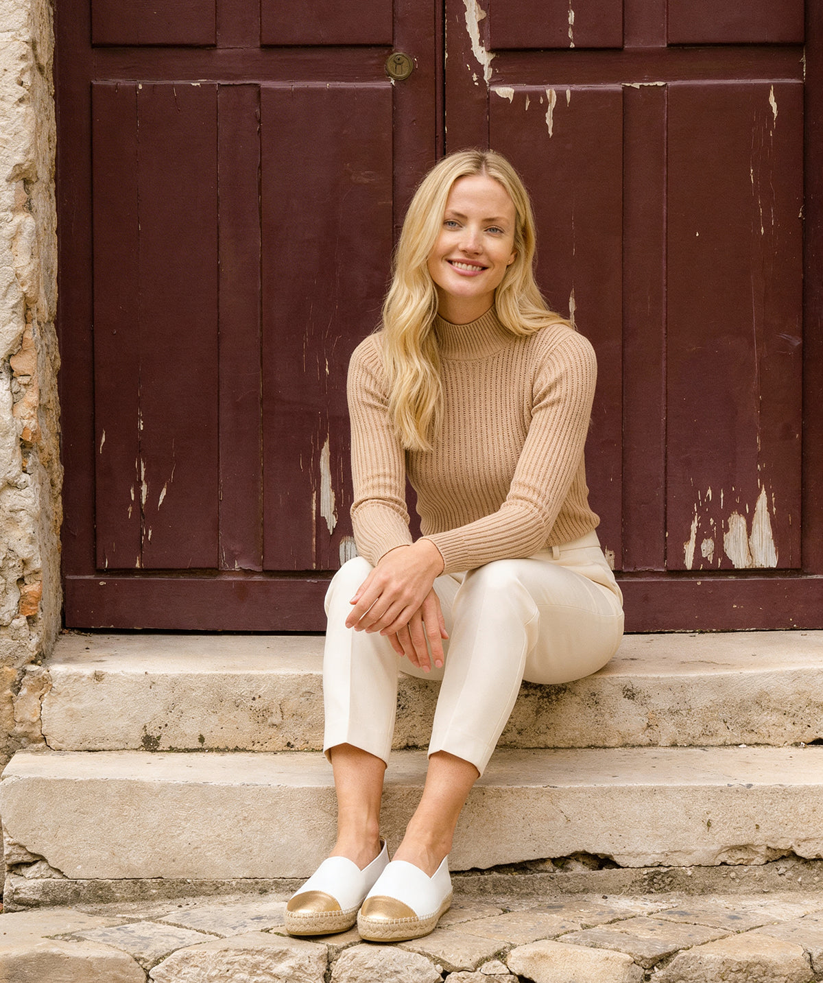 Espadrille IZIA Blanc et Or