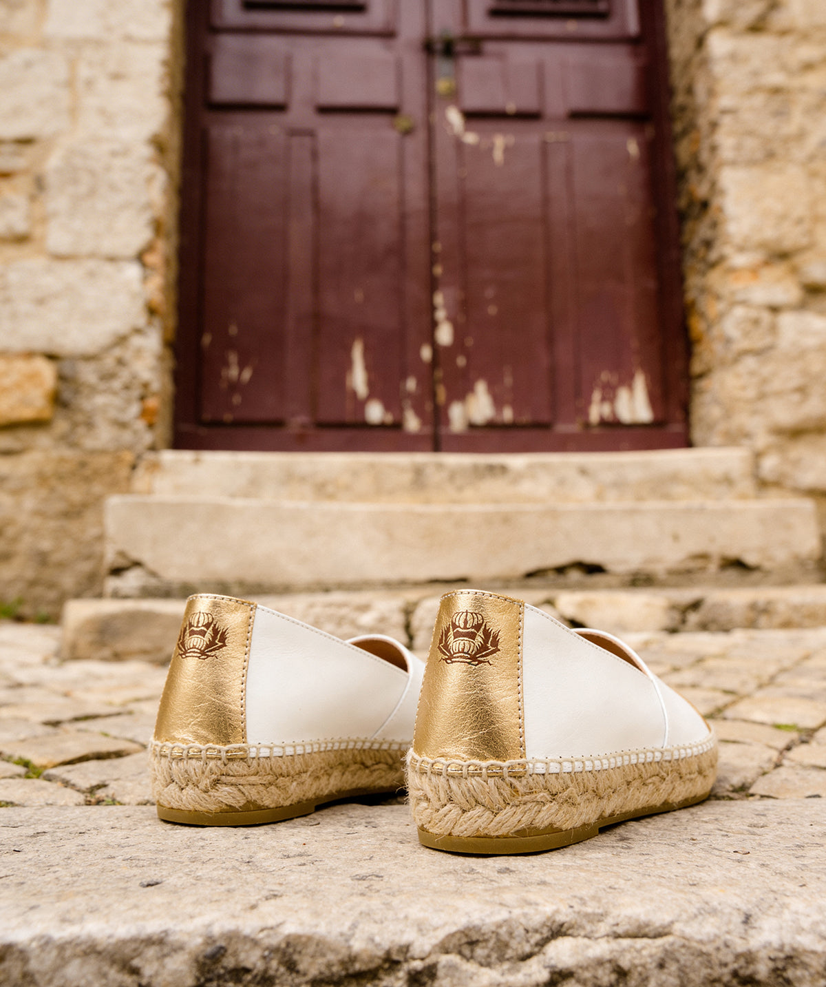 Espadrille IZIA Blanc et Or