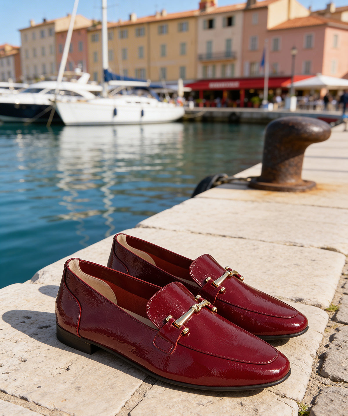 Mocassins AMELIE Vernis Cerise