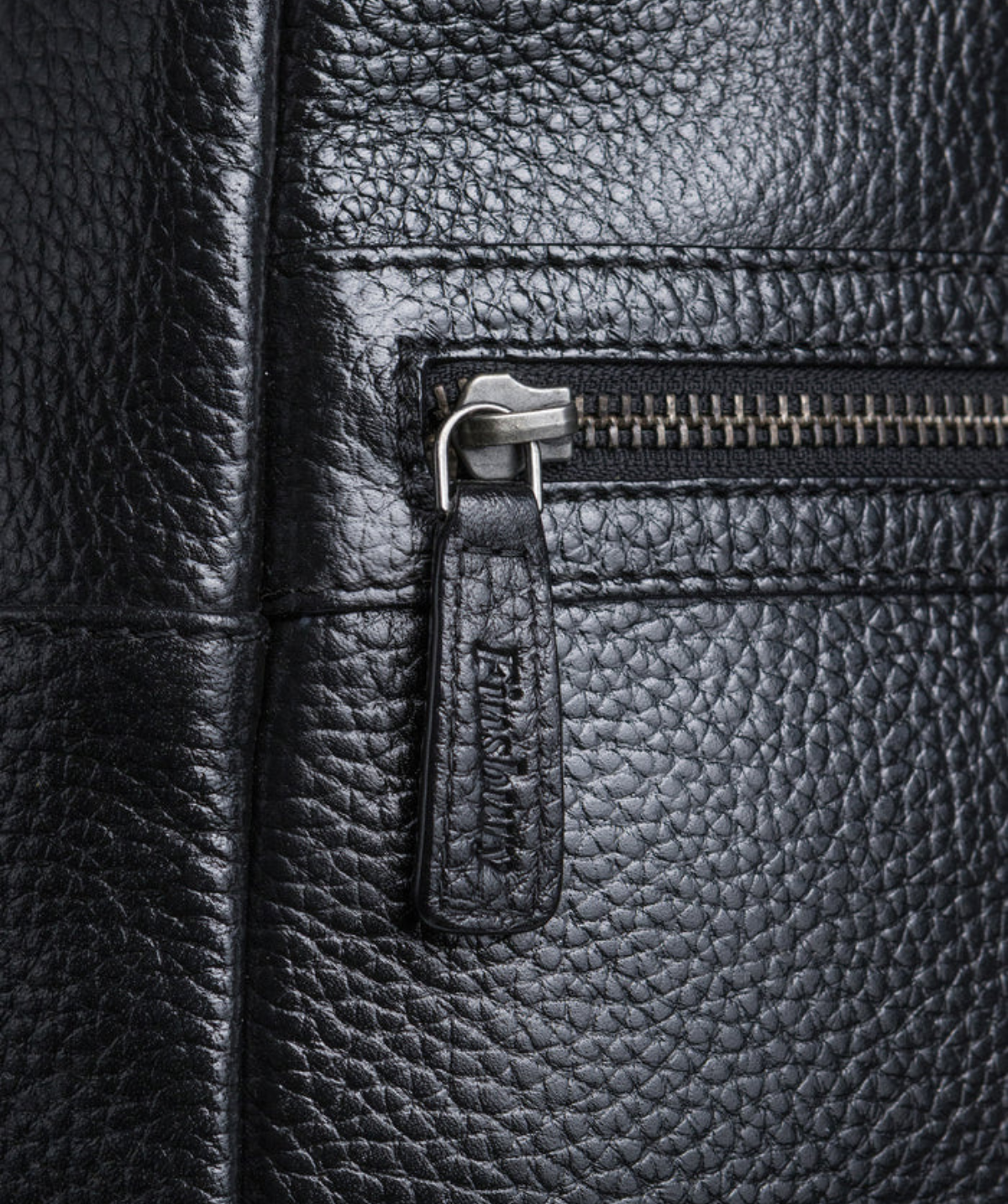 Grained Black Leather Backpack