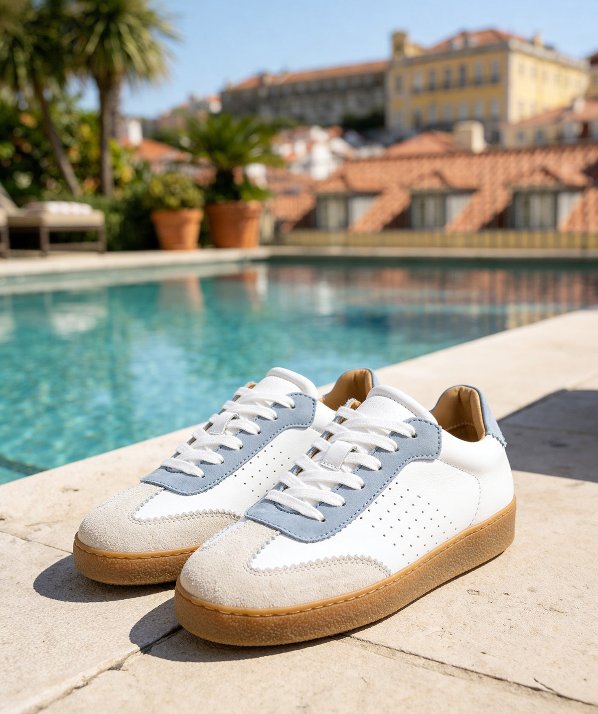 Sneakers JANE Ciel et Blanc