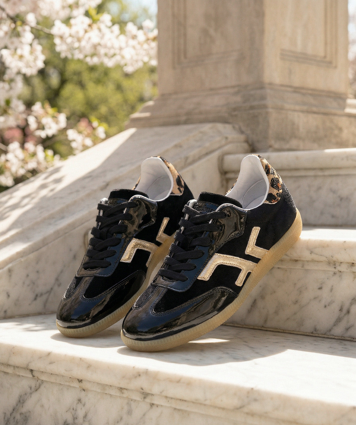 MATHILDE Black Leopard Sneakers