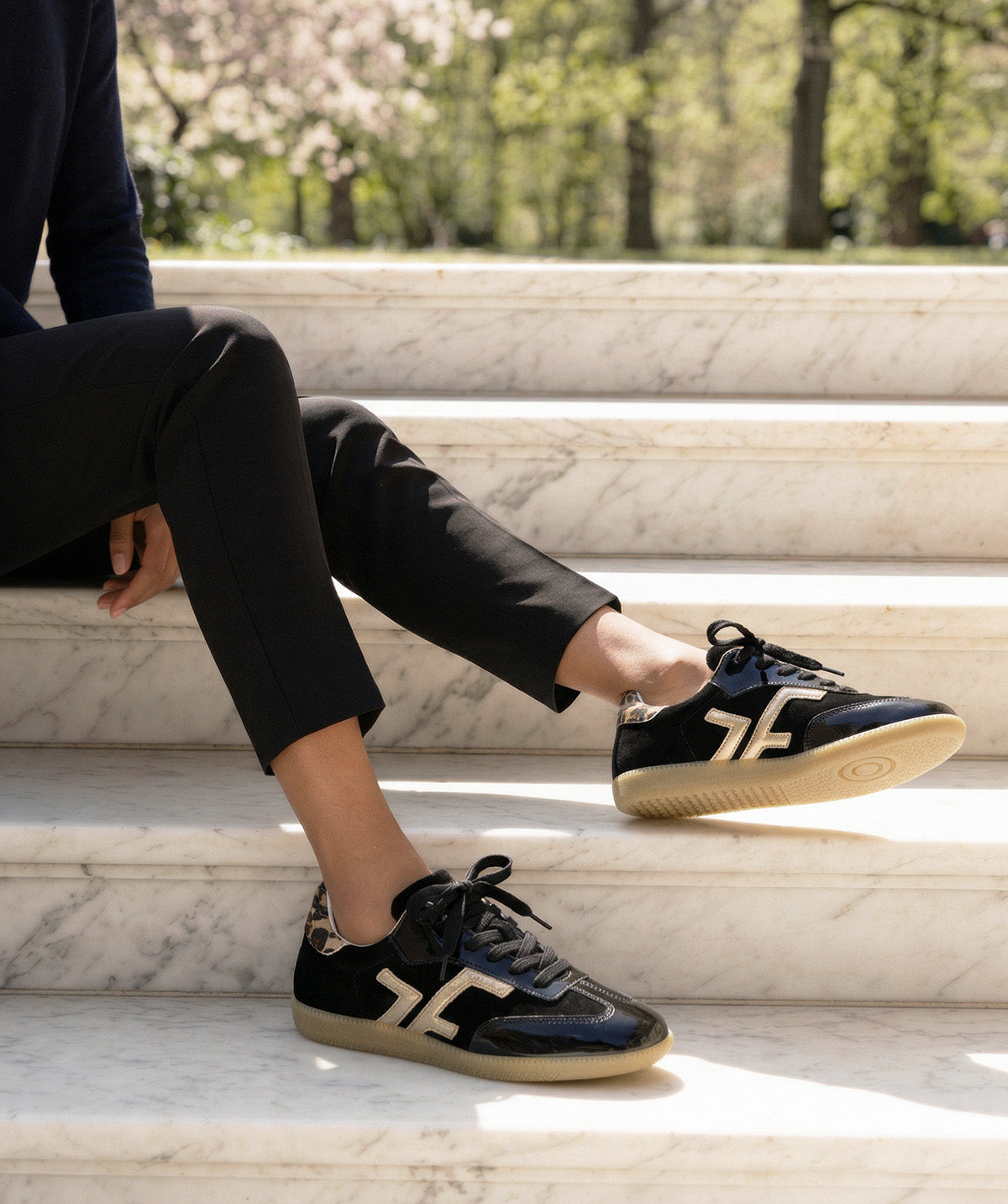 MATHILDE Black Leopard Sneakers