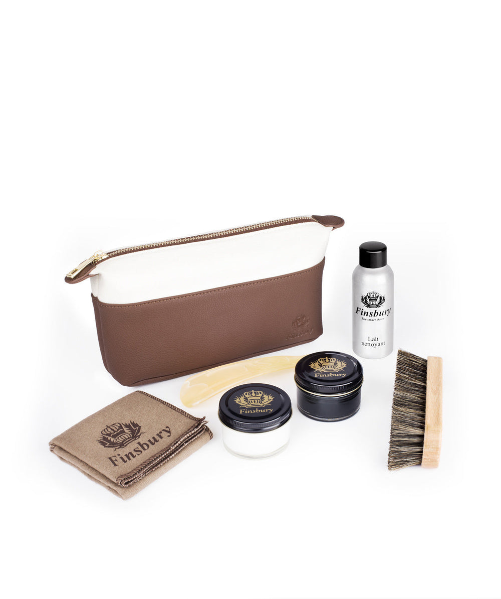 Travel Kit Beige & Brown - Finsbury Shoes