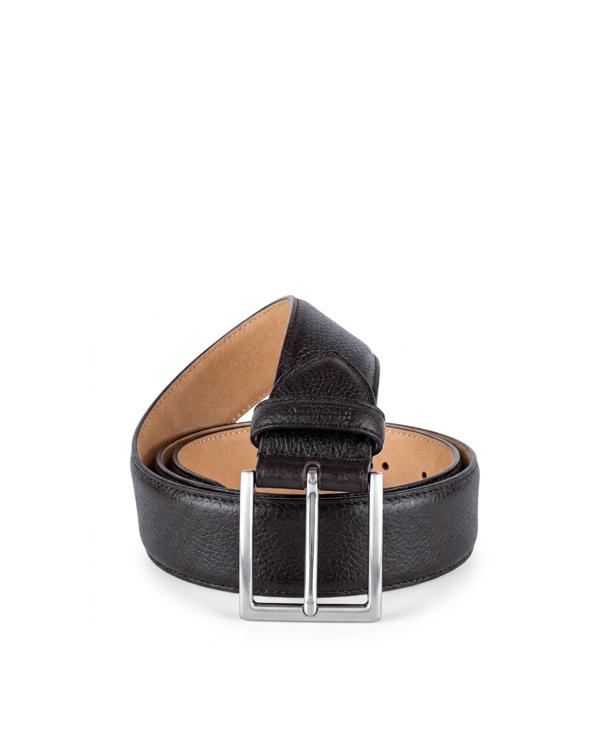 Black Grained Leather Belt