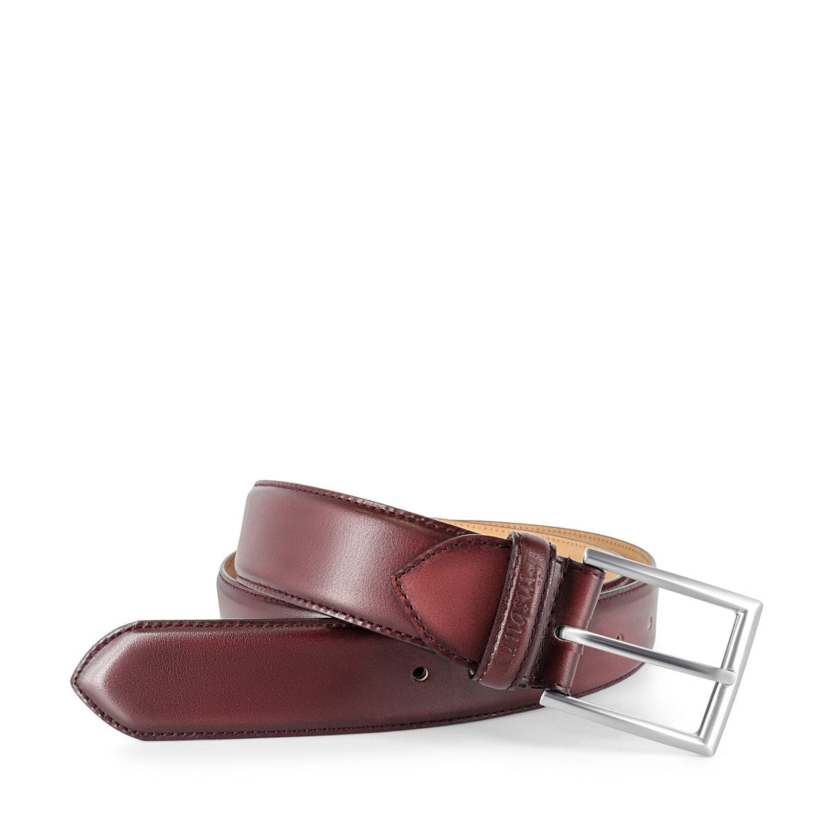 Patinated Bordeaux Leather Belt