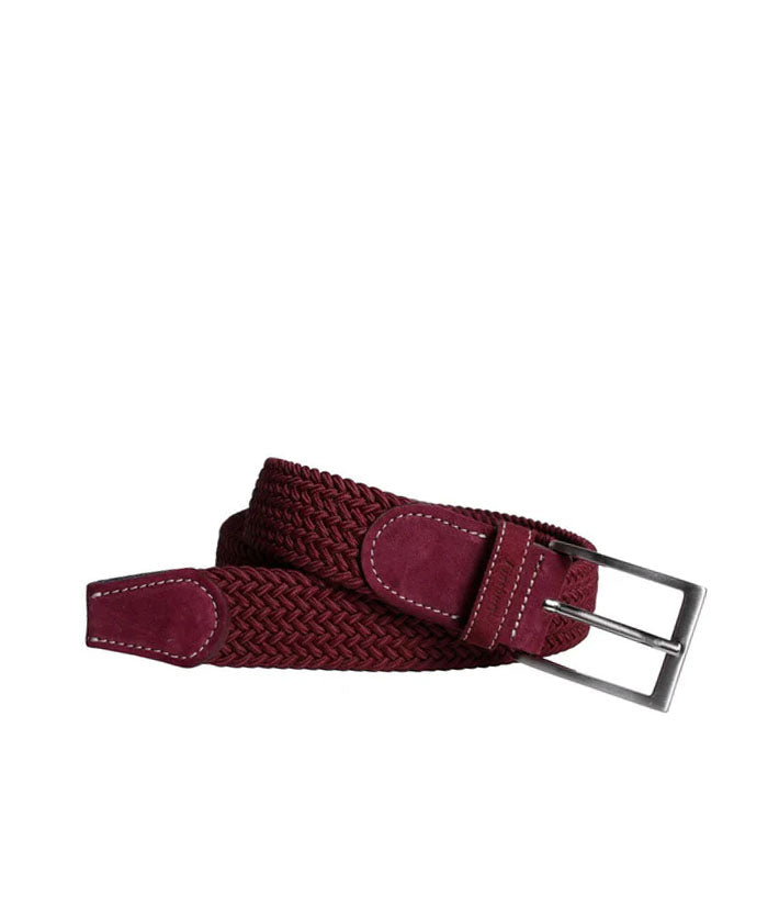 Ceinture Tressée Bordeaux