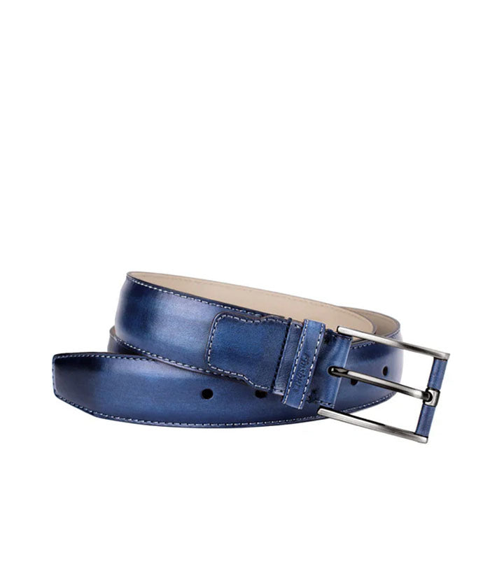 Ceinture Cuir Patiné Bleu