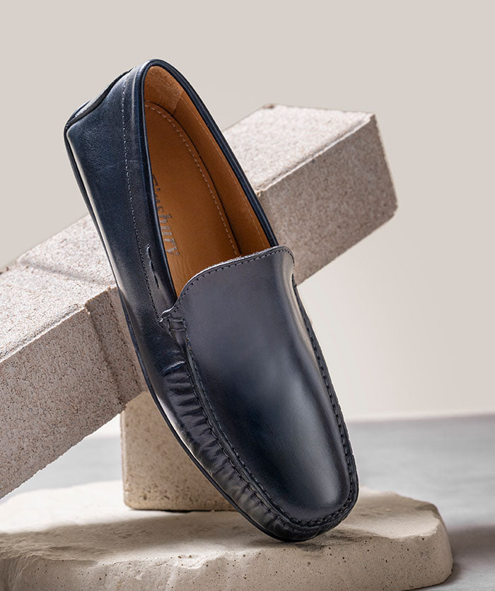 Mocassin LUCA Bleu Patiné