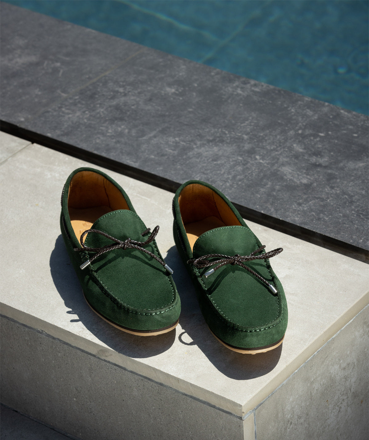 CANCUN Green Suede Moccasin
