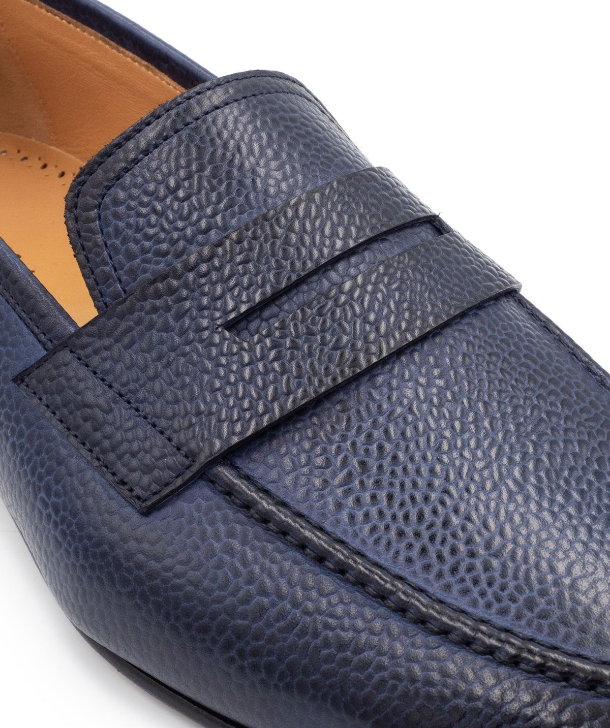 Mocassin MARKOS Grainé Bleu Patiné