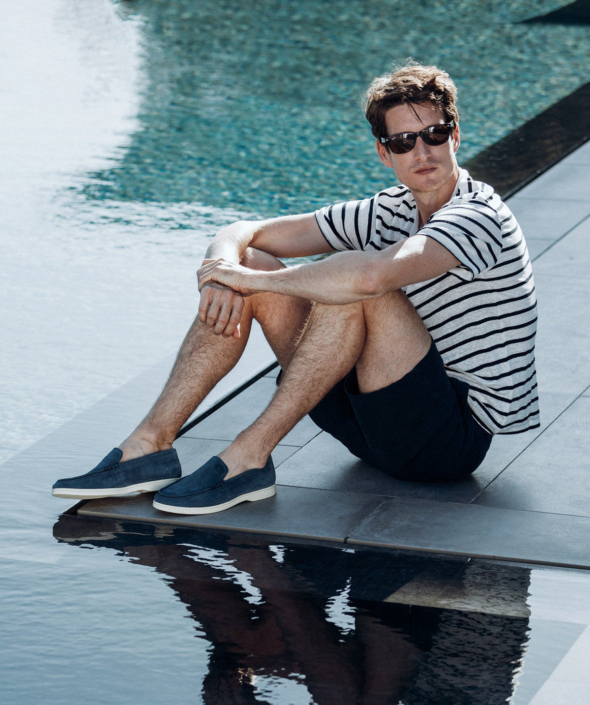 MONACO Blue Suede Moccasin