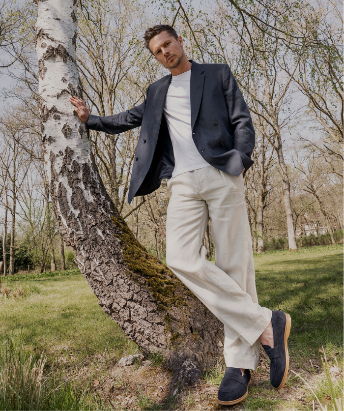 Mocassin PORTOBELLO Daim Bleu Marine