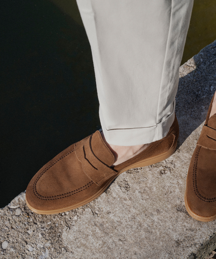 Mocassin PORTOBELLO Daim Noisette